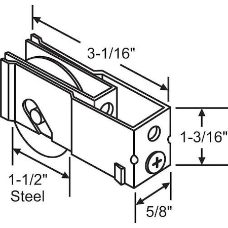Strybuc Patio Door Roller Assembly 9-250